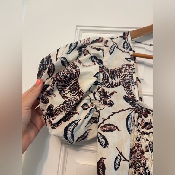 HOUSE OF HARLOW 1960 Ozzie Floral Puff Sleeve Cotton Boho Mini Dress Medium - Picture 6 of 13